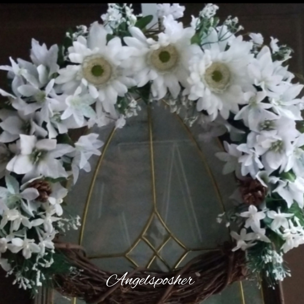 Large Winter White Wreath With A Little  Spring